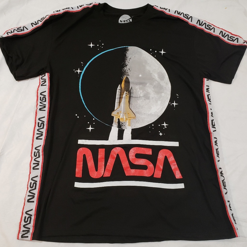 NASA Lunar Space Shuttle Repeating Logo T Shirt